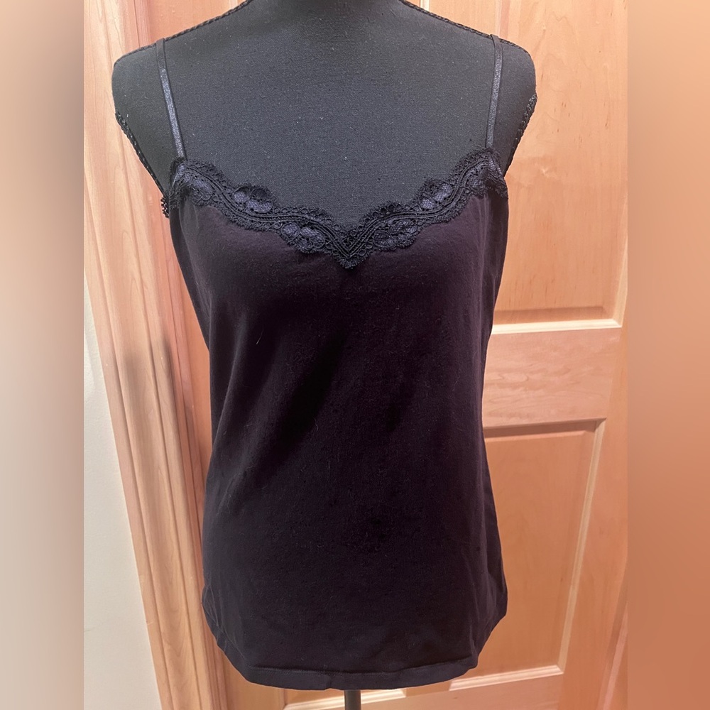 Apostrophe Y2K Black Lace Trim Cami Coquette Dark Fairy Witchy Grunge L Petite